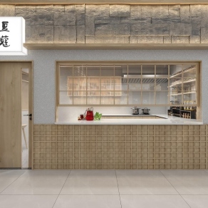 现代早餐店门头3D模型下载